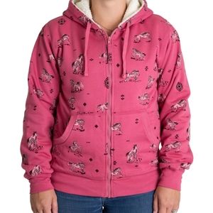 Women's Sherpa-Lined Fleece Hooded Sweatshirt